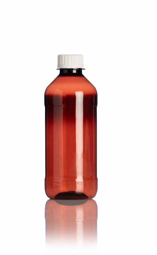 Medical Round Bottle 350ml with Screw Cap (100's)